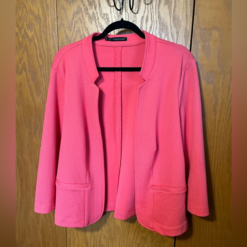 Maurice’s Blazer - size 1 / XL - Coral color - open front